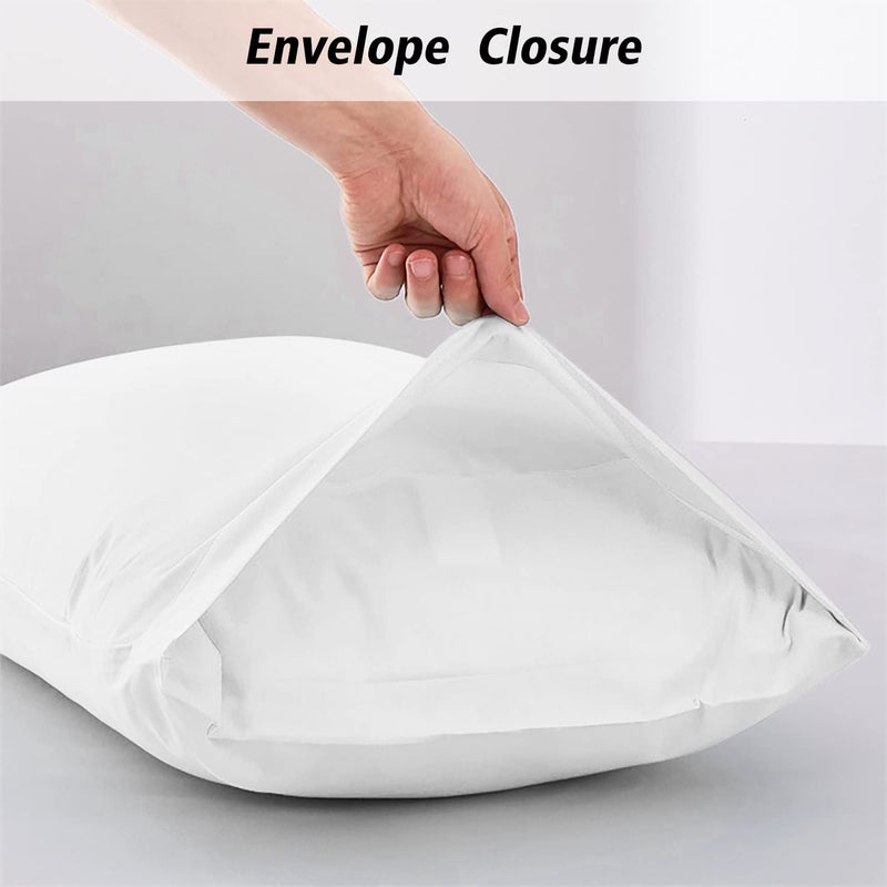 LIREX 2 Pack Plagow Cases 100 ٪ Cotton Cotton Breathable Plowscases 20 "× 26" "الحجم القياسي الأبيض - Image 4