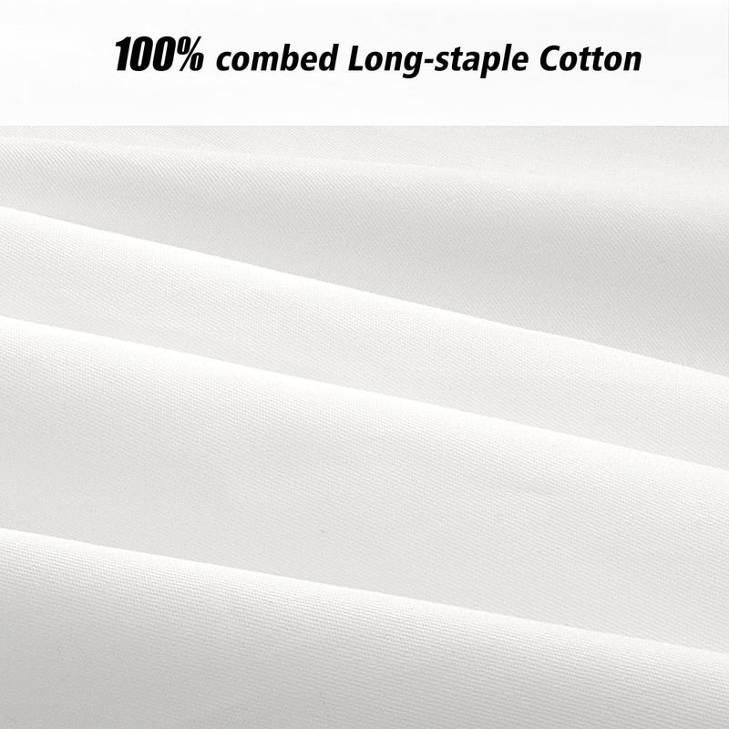 LIREX 2 Pack Plagow Cases 100 ٪ Cotton Cotton Breathable Plowscases 20 "× 26" "الحجم القياسي الأبيض - Image 5