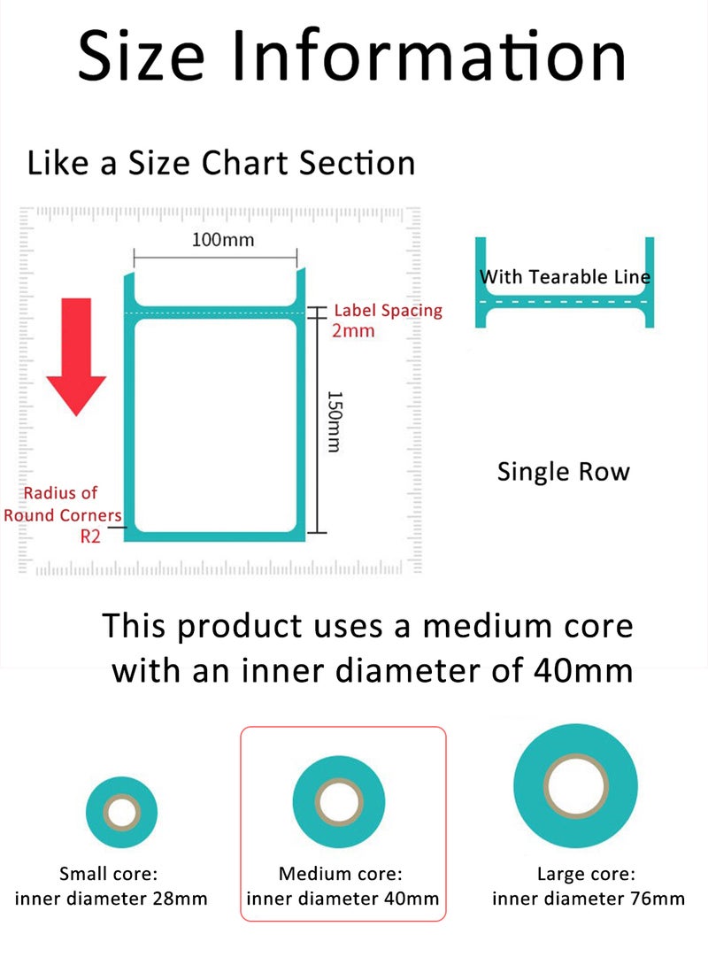 Thermal Label, Self-Adhesive Multipurpose Stickers Roll Easy to Tear for Barcode, Mailing 70mm*50mm 500Pcs/Roll - Image 3