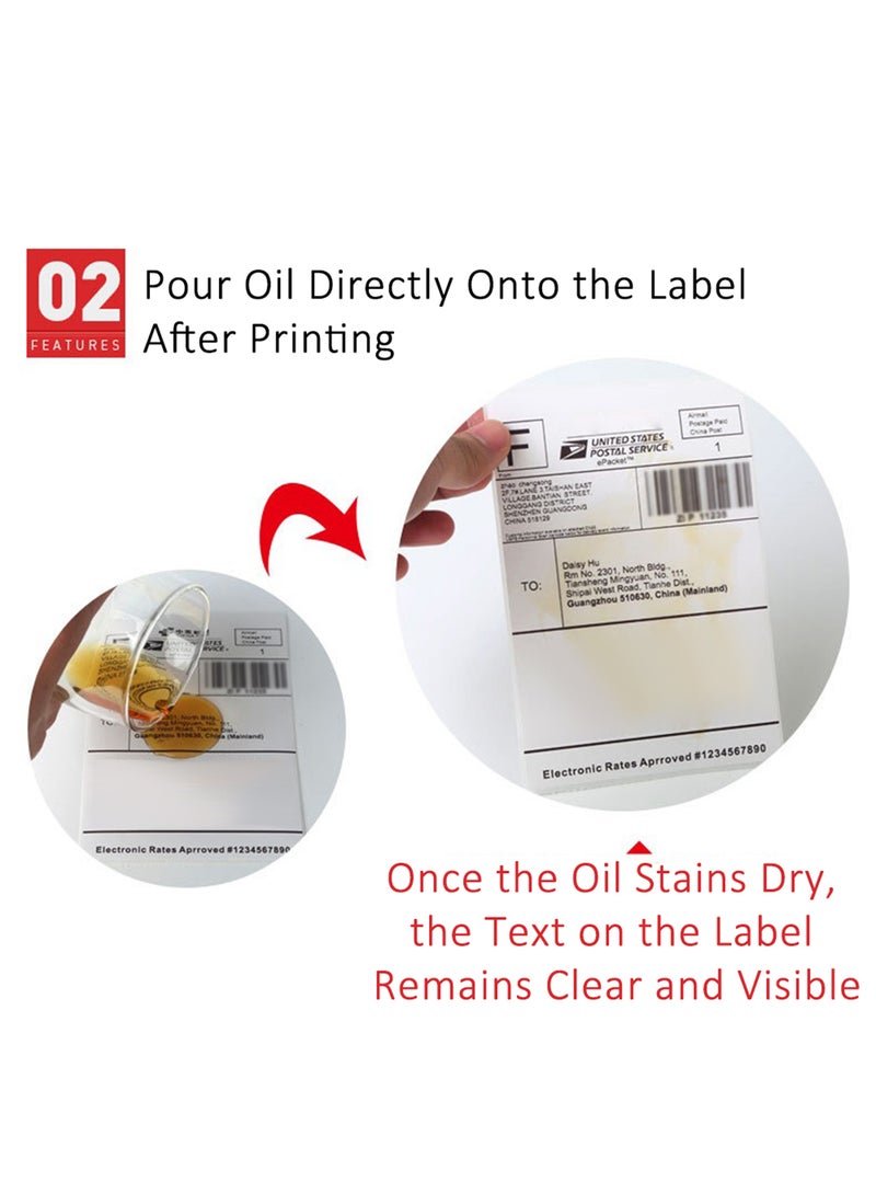 Thermal Label, Self-Adhesive Multipurpose Stickers Roll Easy to Tear for Barcode, Mailing 70mm*50mm 500Pcs/Roll - Image 5