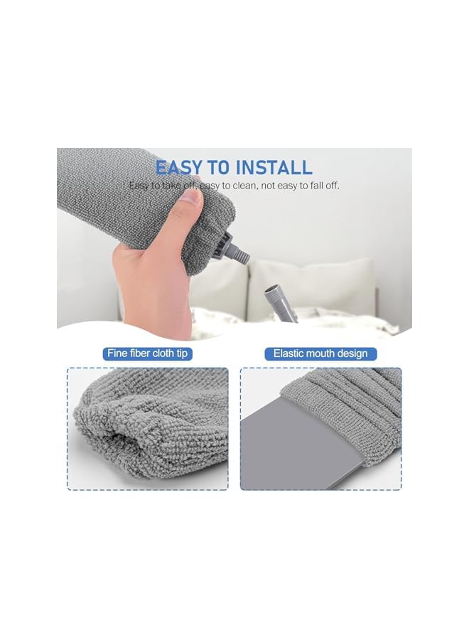 promass Microfiber Feather Duster Extendable Duster with Extra Long Extension Pole,Microfiber Replacement Heads Extendable Dusters,Bendable Head,for Cleaning Ceiling Fan,Ceiling,Blinds,Furniture (5PCS) - Image 2