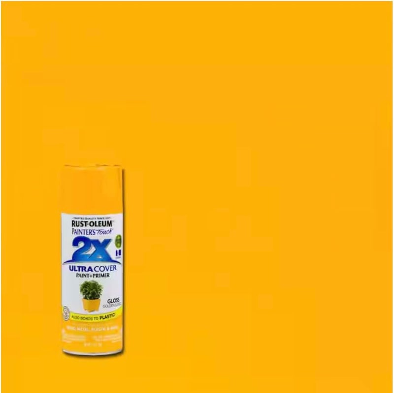 Rust-Oleum 334054-6PK Painter's Touch 2X Ultra Cover Spray Paint, 12 oz, Gloss Golden Sunset, 6 Pack