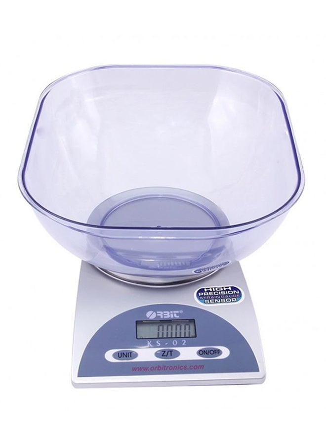 ORBIT Electronic Kitchen Scale Silver/Black/Clear - Image 1