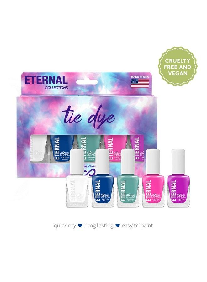 ETERNAL Nail Polish Set 5 Piece Kit: Long Lasting Quick Dry And Cruelty Free. Made In Usa 0.46 Fluid Ounces Each (Tie Dye) - Image 3