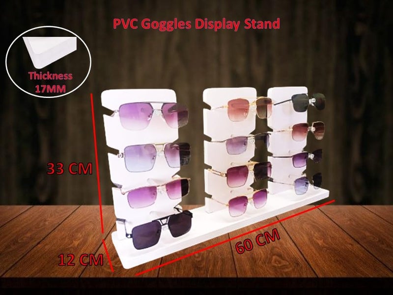 MD Style Sunglasses Holder Table Top Display Stand / Sunglasses Table Top Stand Organizer for Shop, Home, Office, Showroom (3 Base - 12 Pairs) - Image 1