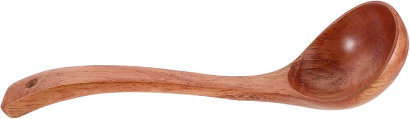 CHILDWEET Wooden Soup Ladle and Serving Spoon, 30x9.2cm Nanmu Wood, Asian Kitchen Cooking Utensil for Soup, Sauce, and Hot Pot, Sturdy Natural Wooden Kitchen Tool for Home Cooking - Image 1