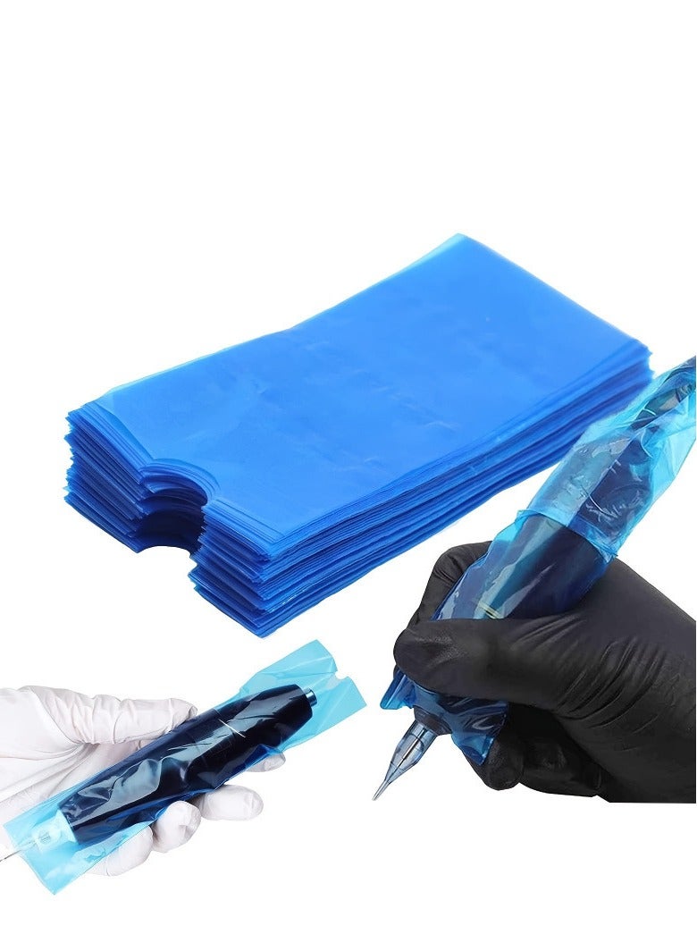 ATOMUS حقيبة قلم الوشم ATOMUS القابلة للاستخدام لمرة واحدة حقيبة واقية لقلم الوشم أدوات مساعدة للوشم 200 قطعة/علبة حقيبة قلم قصيرة زرقاء - Image 2