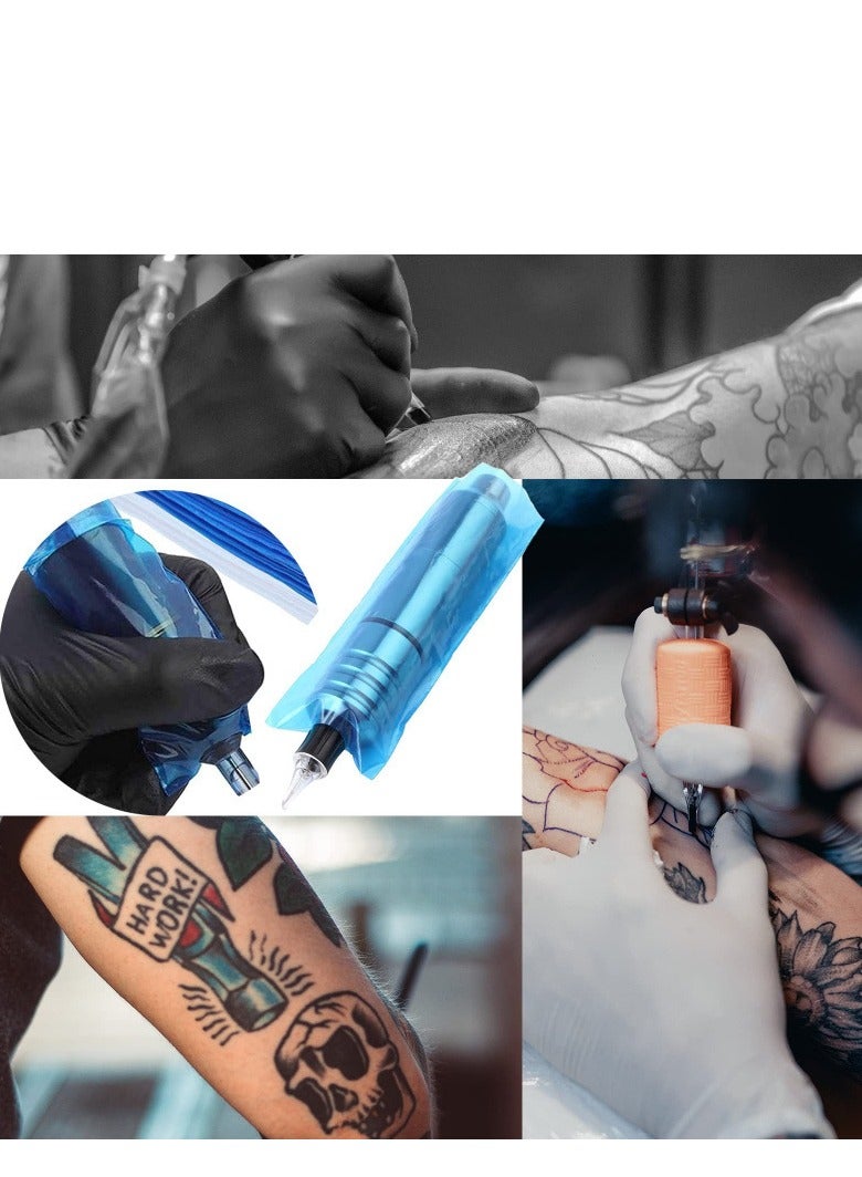 ATOMUS حقيبة قلم الوشم ATOMUS القابلة للاستخدام لمرة واحدة حقيبة واقية لقلم الوشم أدوات مساعدة للوشم 200 قطعة/علبة حقيبة قلم قصيرة زرقاء - Image 4