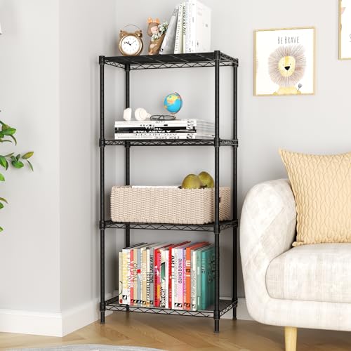 Golpart 4 Tier Adjustable Storage Shelves,Heavy Duty Metal Utility Shelf 600LBS Capacity,Wire Shelving Unit Organizer Rack for Home Kitchen Office BathroomM Pantry Room 12" D x 22" W x 44" H Black - Image 2