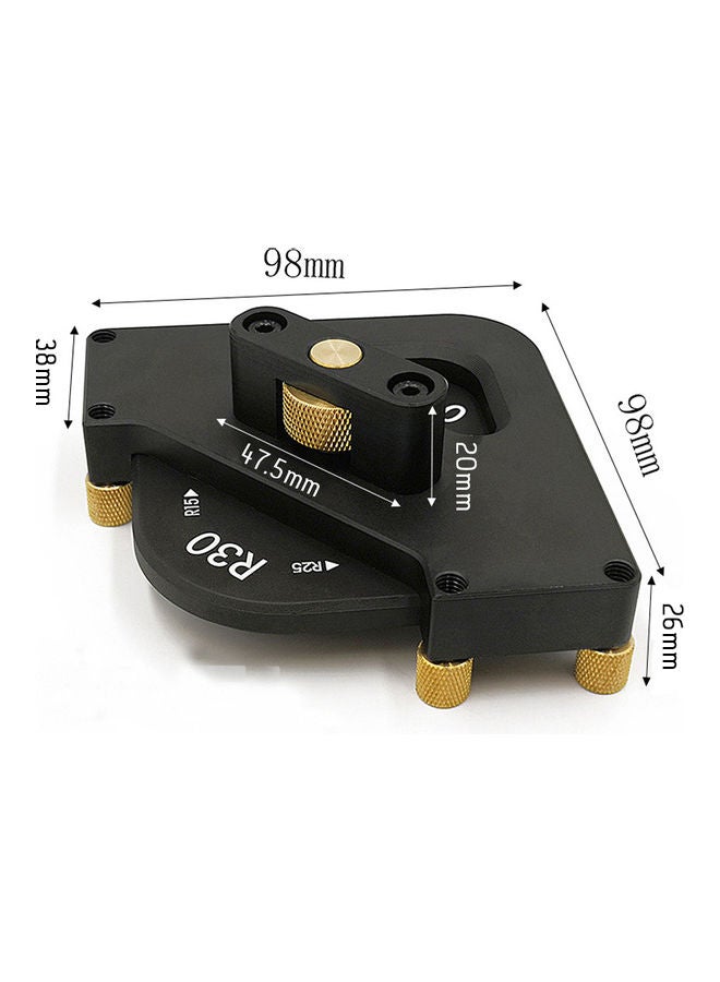 قطاعة خشب لتحديد نص قطر حواف الطاولات 4 في 1 أسود 13x6x13سم - Image 1