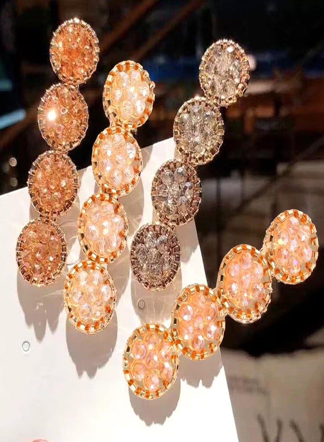 HLTOO 12PCS Rhinestone Hair Clips, 2.36 Inch Crystal Snap Hair Barrettes, Round Bling Crystal Hairpins with Alligator Clips, for Women and Girls Hair Styling Accessories, 4 Colors - Image 1