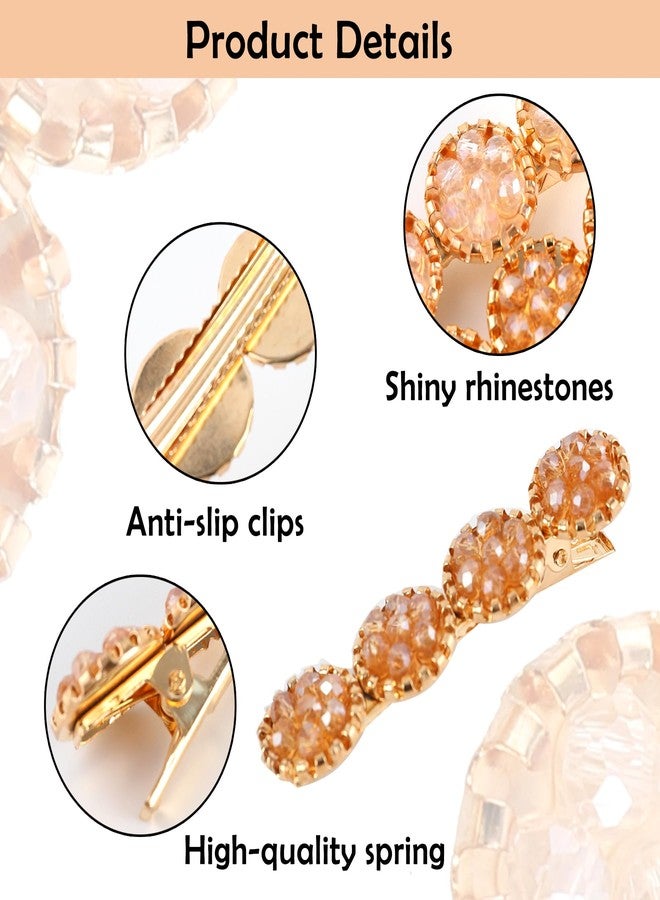 HLTOO 12PCS Rhinestone Hair Clips, 2.36 Inch Crystal Snap Hair Barrettes, Round Bling Crystal Hairpins with Alligator Clips, for Women and Girls Hair Styling Accessories, 4 Colors - Image 3