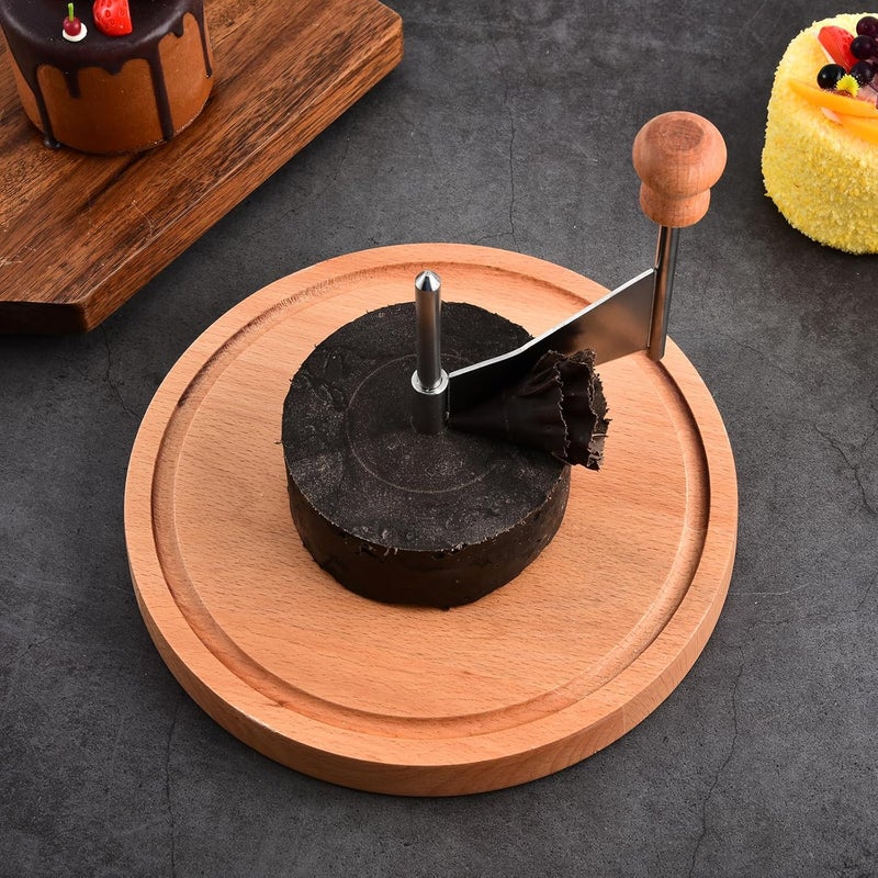 ShinianYa Cheese Curler Beech Wood-Stainless Steel - Best for Tete de Moine Curler and Chocolate Shavings and curls, Girolle Cheese Curler & shaver - Image 5