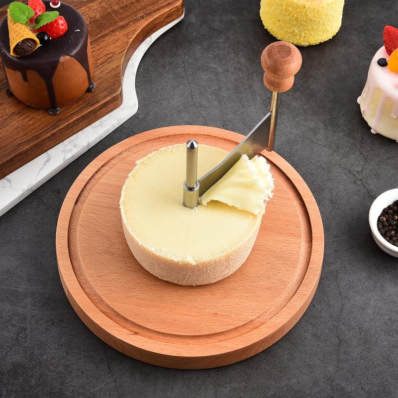 ShinianYa Cheese Curler Beech Wood-Stainless Steel - Best for Tete de Moine Curler and Chocolate Shavings and curls, Girolle Cheese Curler & shaver - Image 3