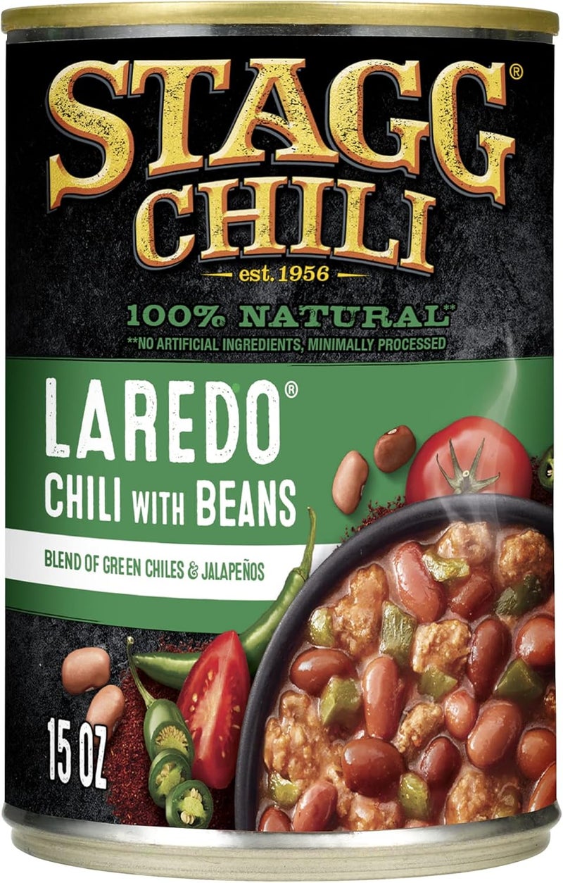 STAGG Laredo Chili With Beans, 15 Oz - 100% Natural Chili with Green Chiles and Jalapenos - Image 3