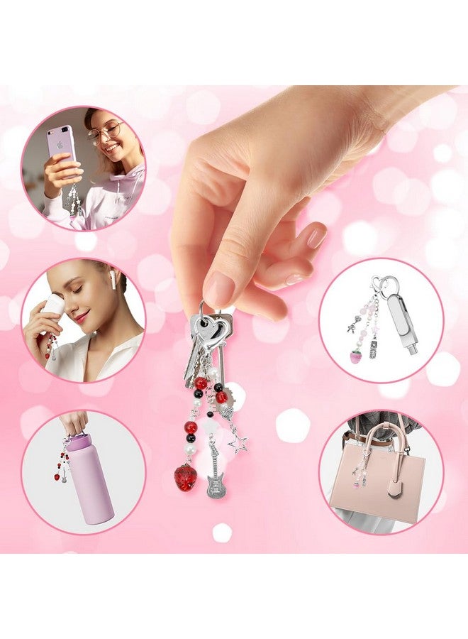 ZORBES¬Æ Cute Keychain Charms Aesthetic Y2K Keychain Accessories Beaded Acrylic Sweet Strawberry Charm for Keychain, Car Keys, Backpack, Handbag, Gift for Besties, Sisters - Image 4