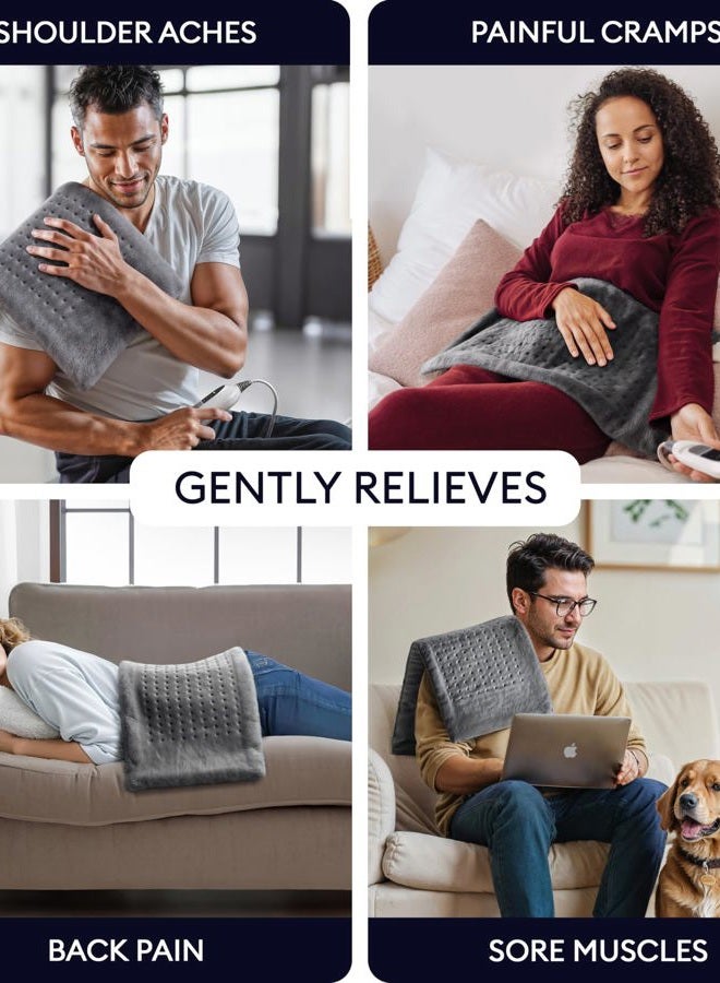 GENIANI Large Electric Heating Pad for Back Pain & Cramps Relief, Mothers Day & Birthday Gifts for Women Mom, FSA HSA Eligible, Auto Shut Off, Machine Washable, Heat Pad for Neck & Shoulder, 12×24" - Image 2