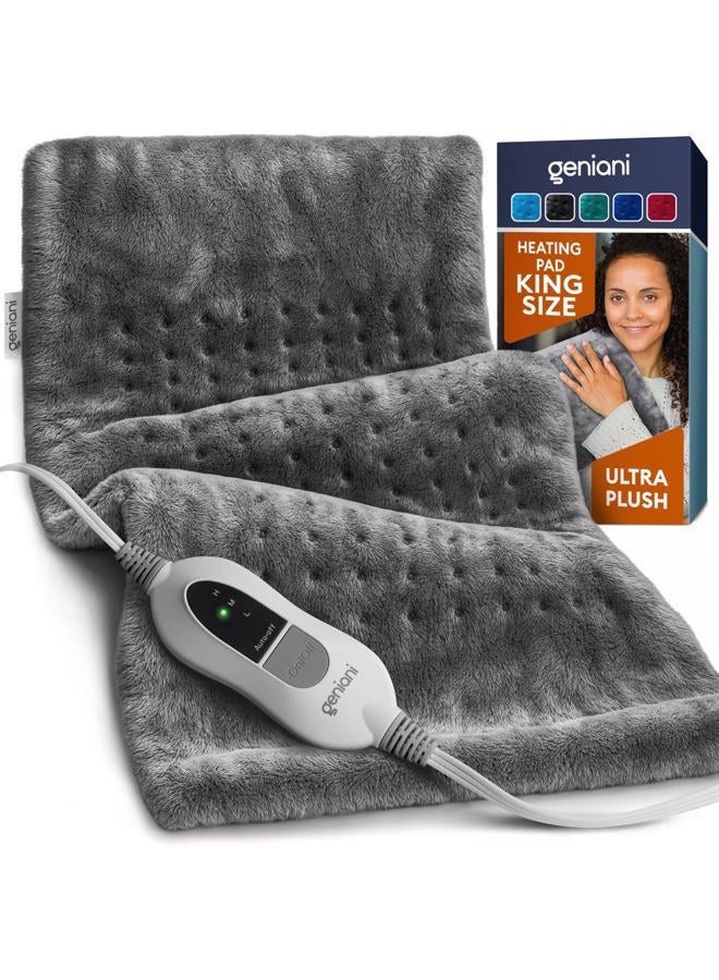 GENIANI Large Electric Heating Pad for Back Pain & Cramps Relief, Mothers Day & Birthday Gifts for Women Mom, FSA HSA Eligible, Auto Shut Off, Machine Washable, Heat Pad for Neck & Shoulder, 12×24" - Image 1