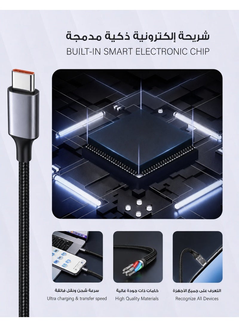 JOYFOCUS Official 120W USB-A To type-C Super Fast Charging Cable 1.5M For iPhone 16/15, iPad, MacBook, Samsung, Xiaomi - Image 3
