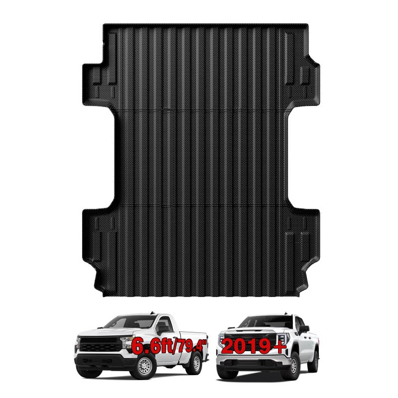 TripleAliners Truck Mat Compatible with 20192026 Chevy Silverado 1500 GMC Sierra 1500 66FT Accessories Truck Bed Mat Heavy Duty Custom Fit All Weather Protection TPE Pickup Liner Standard Bed - Image 3