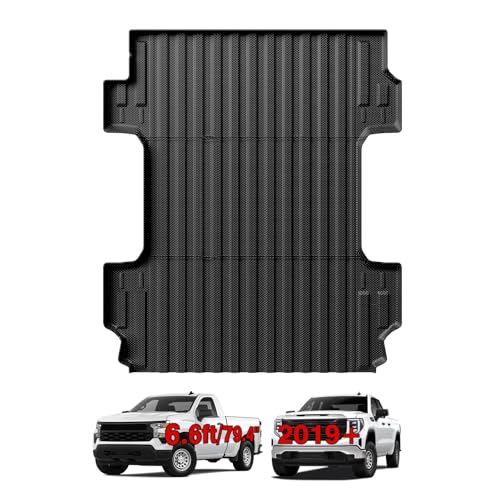 TripleAliners Truck Mat Compatible with 20192026 Chevy Silverado 1500 GMC Sierra 1500 66FT Accessories Truck Bed Mat Heavy Duty Custom Fit All Weather Protection TPE Pickup Liner Standard Bed - Image 1