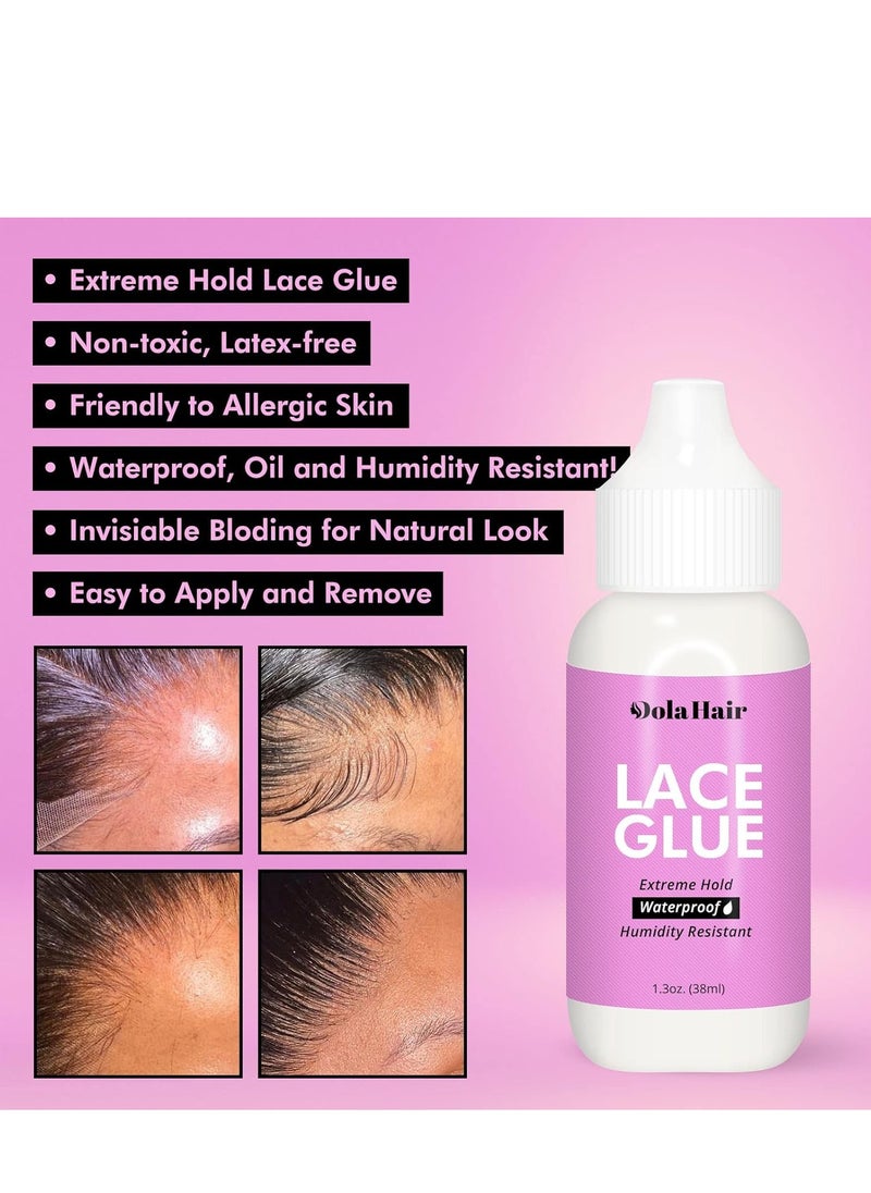 Dolahair Dolahair Lace Wig Glue Kit Lace Front Glue Kit for Wigs Waterproof Wig Glue Strong Hold Wig Glue Kit Wig Install Kit Wig Installation Kit Lace Front Kit Hair Replacement Adhesive Invisible Bonding  - Image 3