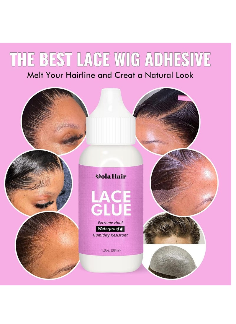 Dolahair Dolahair Lace Wig Glue Kit Lace Front Glue Kit for Wigs Waterproof Wig Glue Strong Hold Wig Glue Kit Wig Install Kit Wig Installation Kit Lace Front Kit Hair Replacement Adhesive Invisible Bonding  - Image 4
