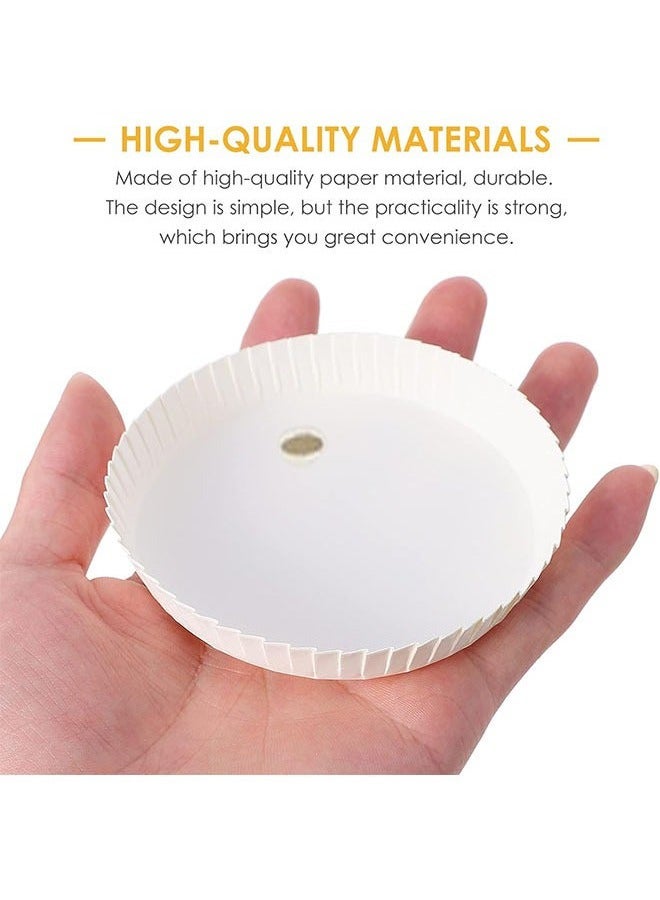 Arabest 100pcs Disposable Paper Cup Cover, Recycled Drinking Lid, Cup Covers for Drinks with Straw Hole, White Coffee Cup Cover, Hot Cup Lids for Home Kitchen Cafe Parties Wedding Hotel Bars, 7.5*7.5cm - Image 4