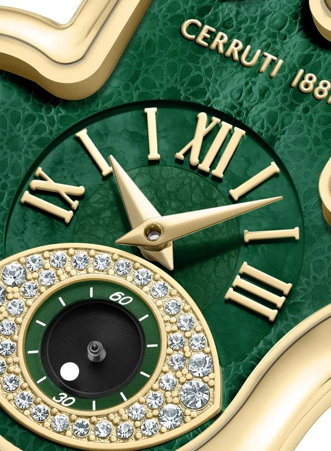 CERRUTI 1881  Cerruti 1881 Ladies Yellow Gold Plated Green Mother of Pearl Dial Watch for Women | Best Price UAE