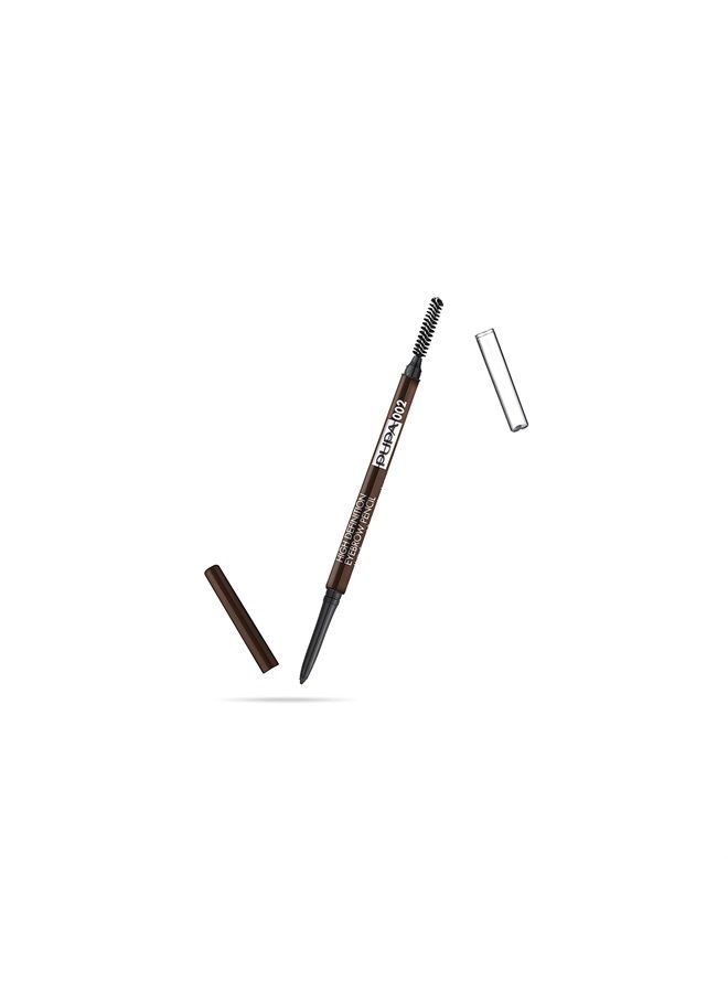PUPA Milano High Definition Eyebrow Pencil - Easily Shape And Define Flawless Eyebrows - Fill And Volumize For Beautiful Thick Brows - Sculpt Your Arches With Smooth Precision - 002 Brown - 0.003 Oz - Image 1