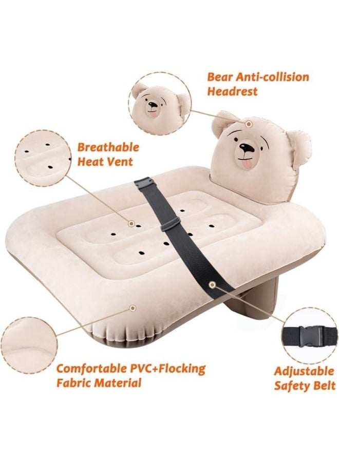 GGEROU - Inflatable Toddler Travel Bed, Airplane Bed for Kids, Airplane Seat Extender for Kids, Plane Bed for Toddler Baby Air Mattress, Toddler Blow Up Bed with Sides Pump and Belt - Image 1