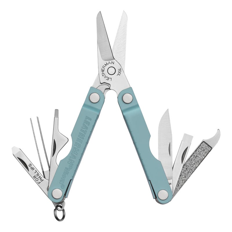 LEATHERMAN, Micra, Keychain Multi-tool with Grooming Tools, Mini Pocketknife for Everyday Carry (EDC), Hobbies & Outdoors, Built in the USA, Arctic Blue - Image 1