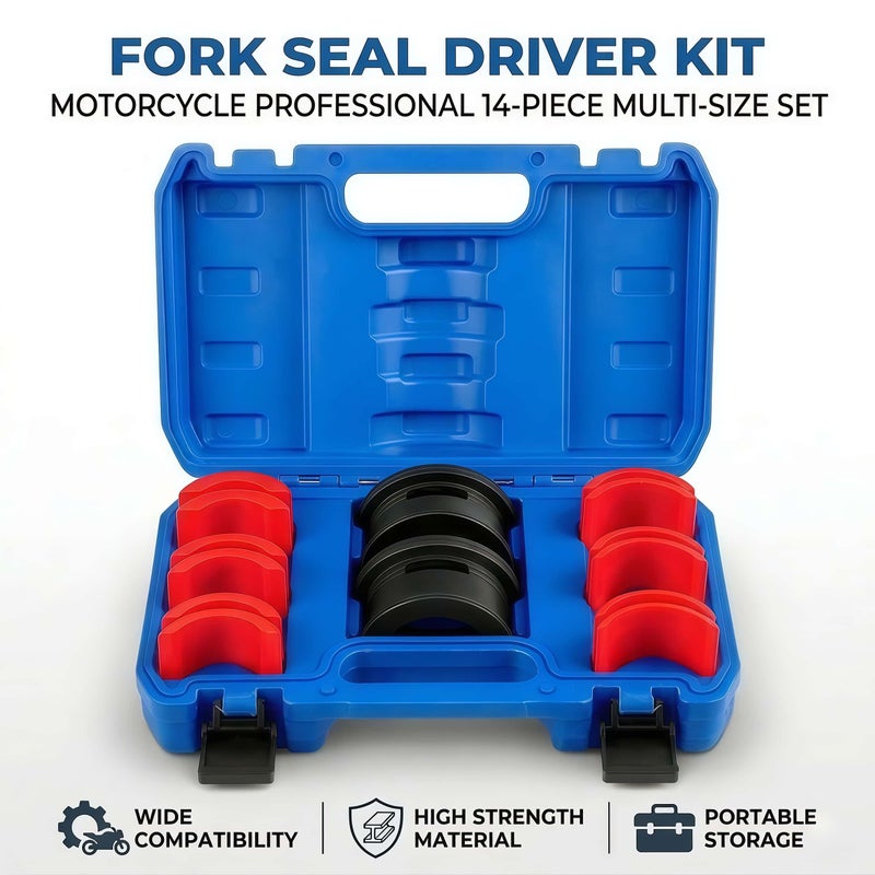Motorcycle Fork Seal Driver Tool Kit 35-50mm Adjustable Installer Adapters - Image 1