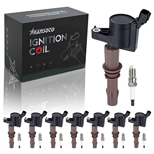 RANSOTO DG521 Ignition Coil Pack With Spark Plug SP509 Compatible With Ford Expedition Explorer F150 F250 F350 Super Duty Mustang Lincoln Navigator Mercury Mountaineer 46L 54L V8 8L3Z12029A