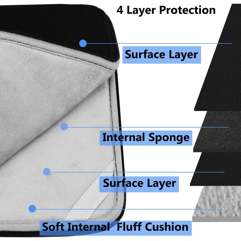 Hsmienk Laptop Sleeve 14 inch, Upgrade Durable Shockproof Protective Computer Cover Flip Case Briefcase Carrying Bag Compatible with 14"-15" HP, Lenovo, Asus, Acer, Notebook, Chromebook Computer, Black  - Image 2