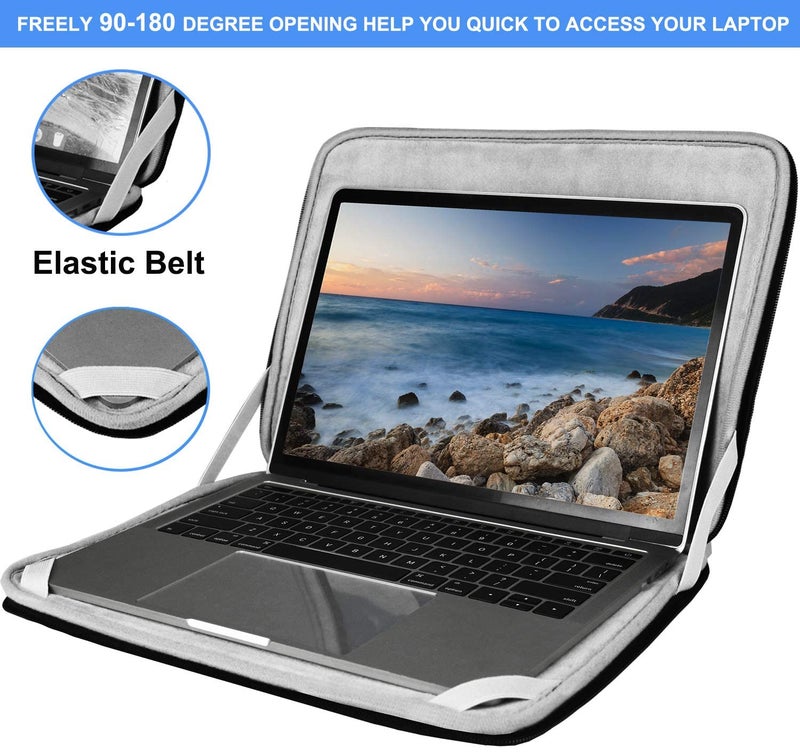 Hsmienk Laptop Sleeve 14 inch, Upgrade Durable Shockproof Protective Computer Cover Flip Case Briefcase Carrying Bag Compatible with 14"-15" HP, Lenovo, Asus, Acer, Notebook, Chromebook Computer, Black  - Image 3