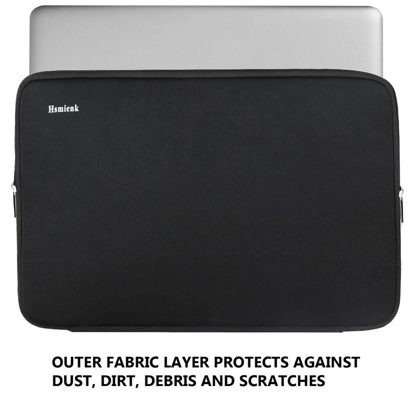 Hsmienk Laptop Sleeve 14 inch, Upgrade Durable Shockproof Protective Computer Cover Flip Case Briefcase Carrying Bag Compatible with 14"-15" HP, Lenovo, Asus, Acer, Notebook, Chromebook Computer, Black  - Image 4