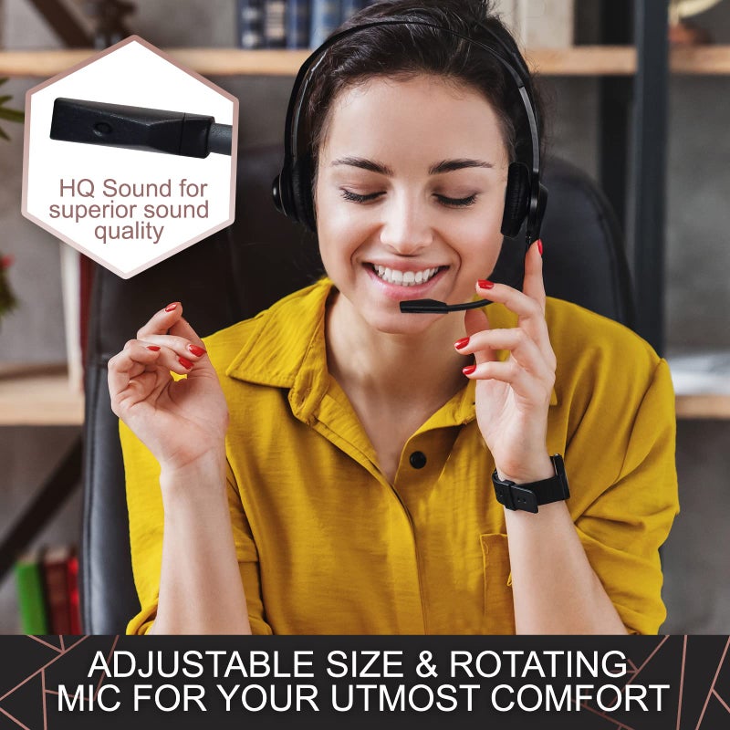 Sonitum Headset with Microphone - Noise Canceling Computer Headset for Office, Meetings, Chat- Comfortable Over-Ear PC Headphones with Rotating Mic- 3.5 Jack for Universal Connectivity (1 Pack) - Image 3