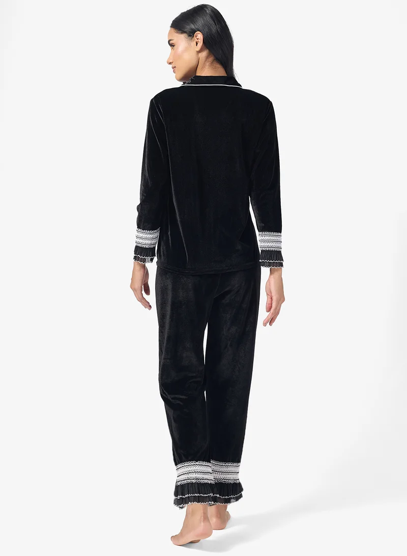 Ginger Cozy Velour Loungewear Pyjama Set