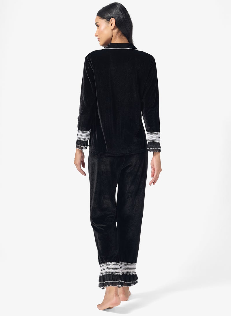 جينجر طقم بيجامة مخملي مريح - Image 2