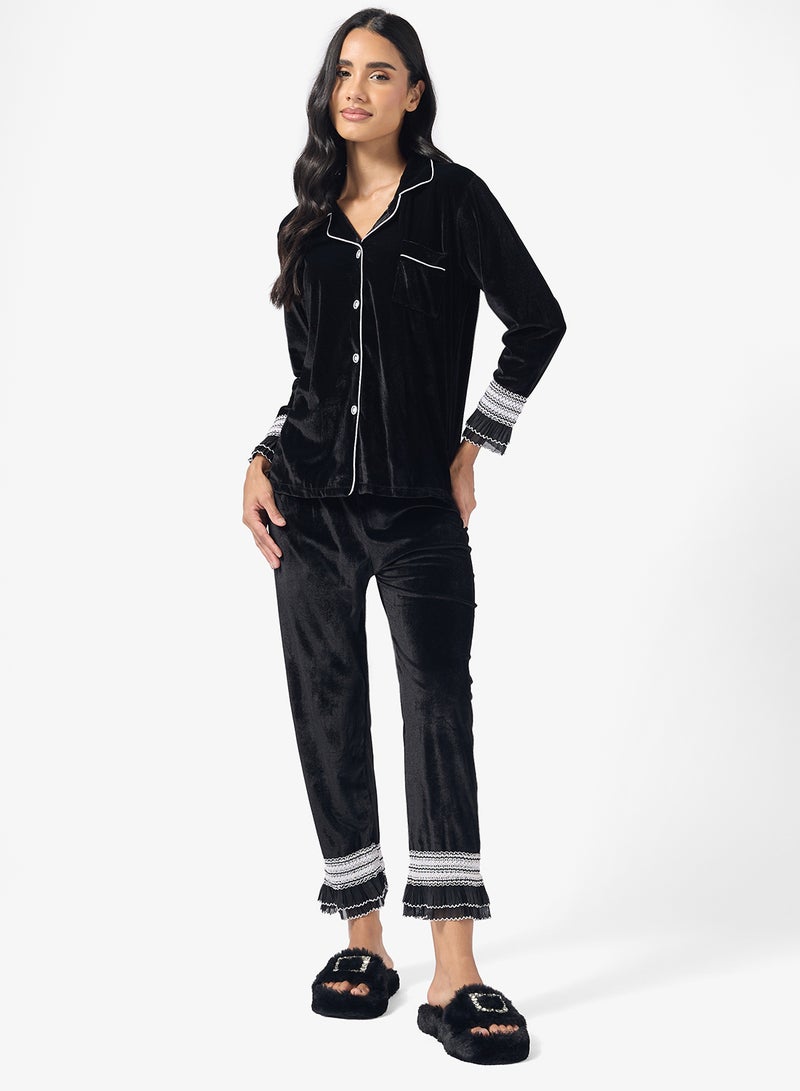 جينجر طقم بيجامة مخملي مريح - Image 1