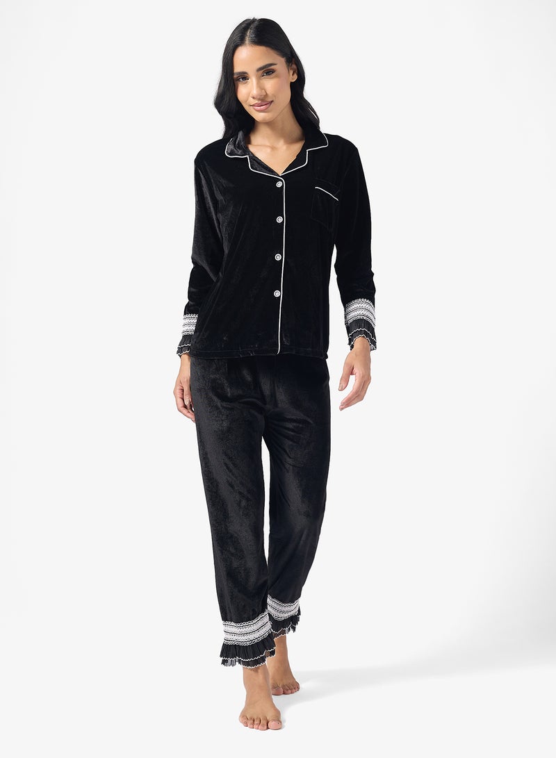 جينجر طقم بيجامة مخملي مريح - Image 5