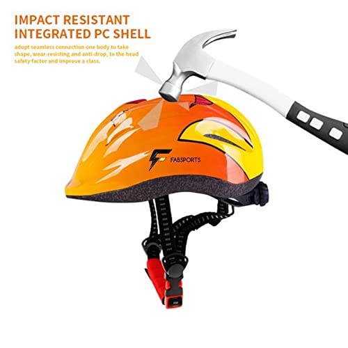 FABSPORTS Kid's Light Weight Bicycle/Bike Adjustable Size Superior Ventilation Safety Helmet for Cycling/Skating/Skate Boarding (Orange, 5-12 Years) - Image 4
