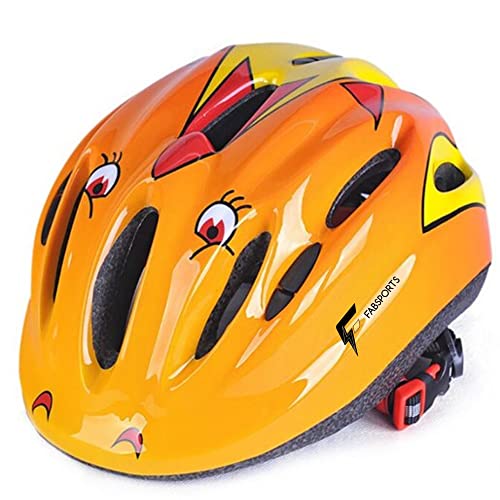 FABSPORTS Kid's Light Weight Bicycle/Bike Adjustable Size Superior Ventilation Safety Helmet for Cycling/Skating/Skate Boarding (Orange, 5-12 Years) - Image 1