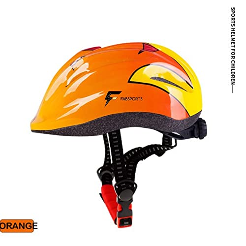 FABSPORTS Kid's Light Weight Bicycle/Bike Adjustable Size Superior Ventilation Safety Helmet for Cycling/Skating/Skate Boarding (Orange, 5-12 Years) - Image 2