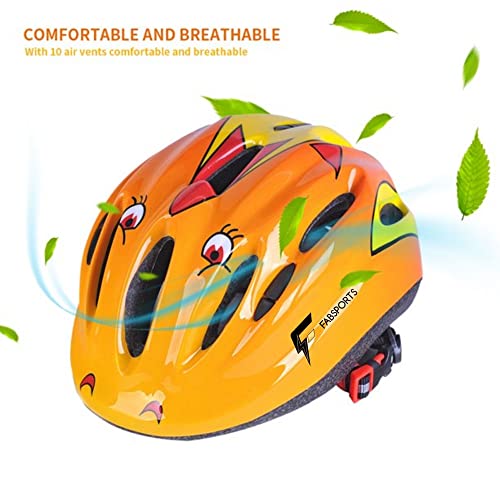 FABSPORTS Kid's Light Weight Bicycle/Bike Adjustable Size Superior Ventilation Safety Helmet for Cycling/Skating/Skate Boarding (Orange, 5-12 Years) - Image 3