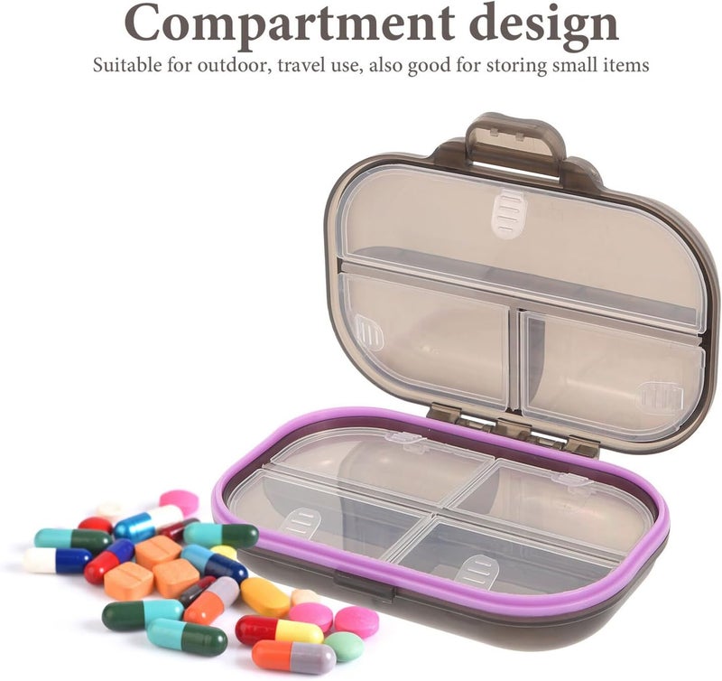 TIDTALEO Portable Weekly Pill Organizer with 7-Day, 3-Times Daily Compartments, Gray Small Medication Storage Case for Travel and Daily Use - Image 3