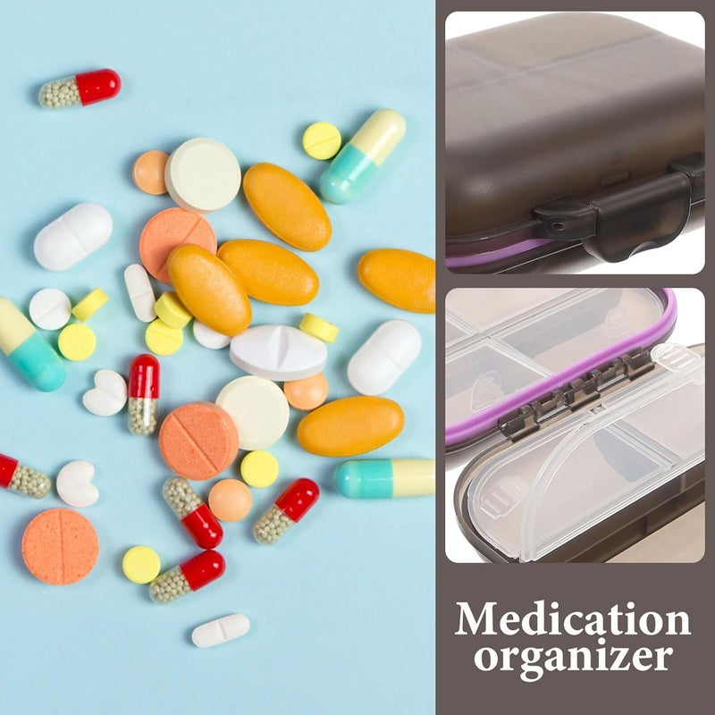 TIDTALEO Portable Weekly Pill Organizer with 7-Day, 3-Times Daily Compartments, Gray Small Medication Storage Case for Travel and Daily Use - Image 5