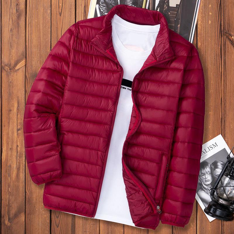 Light Down Cotton-padded Jacket Men's Autumn and Winter Cotton-padded Jacket New Short Vertical Collar Men's Casual Hooded Plus Size Lightweight Jacket - Image 4