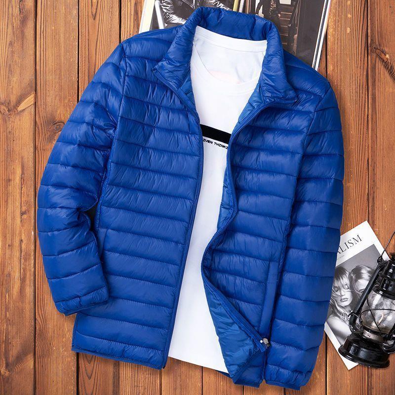 Light Down Cotton-padded Jacket Men's Autumn and Winter Cotton-padded Jacket New Short Vertical Collar Men's Casual Hooded Plus Size Lightweight Jacket - Image 3